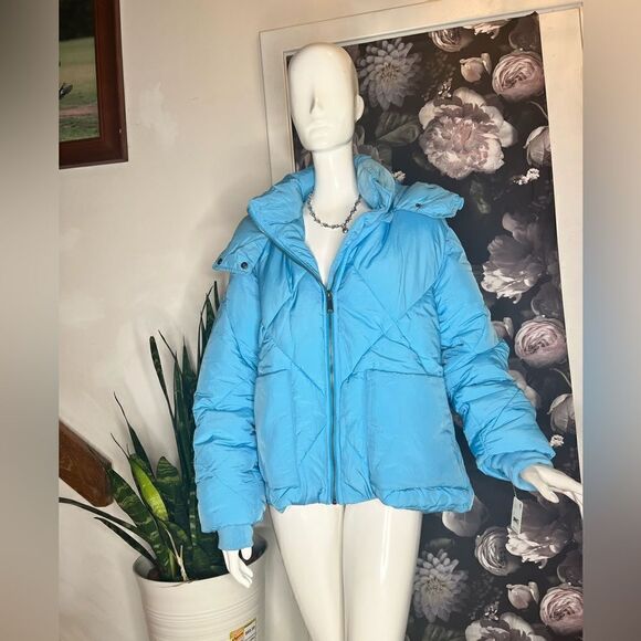 New Free People Blue Emmy Swing Puffer Jacket - Picture 6 of 9